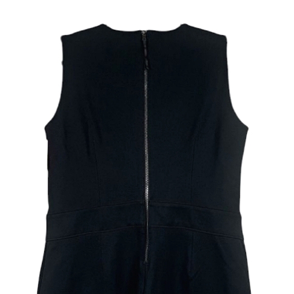 SPANX Perfect Sleeveless Jumpsuit Classic Black Ponte Flare Leg V-neck Slimming - Picture 11 of 16